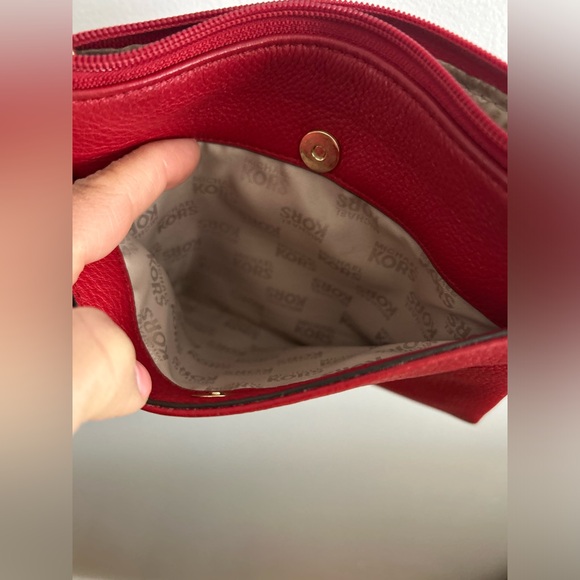 Michael Kors Leather Red Crossbody Bag - Picture 10 of 16